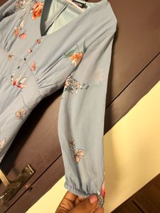 Light Blue Floral Maxi Dress
