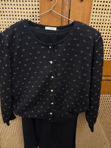 Woollen Black Knit Skirt with sweater