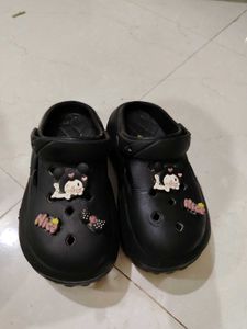 Cute Black crocs with charms