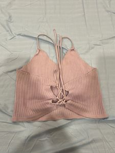 Ribbed Halter Neck Tank Top