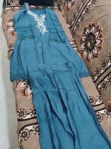 Blue Embroidered Kurta Set