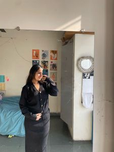 Cute Black Cardigan w/ Gold Hearts