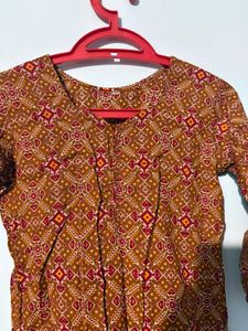 Brown Printed Kurta