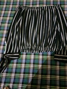 Black and Grey Striped Top