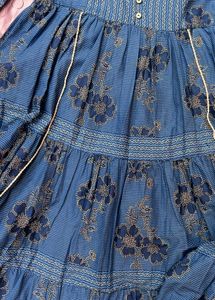 Blue Floral Tiered Kurta