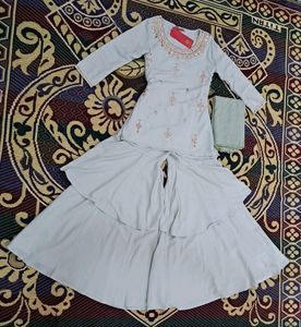 Vishudh Geometric Kurta With Sharara &amp;Dupatta Set