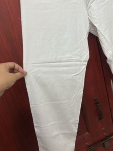 Classic White straight Pants