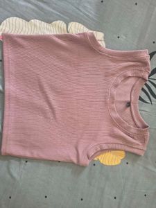 Lilac Ribbed Knit &amp; Mesh Top Set