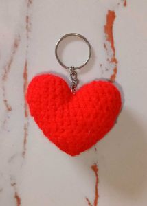 Handmade Red Heart Keychain
