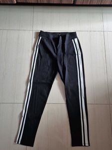 Black Track Pants with White Stripes