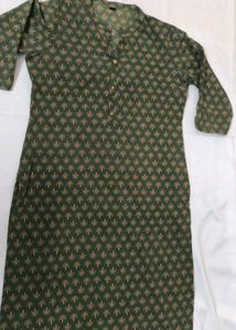 Green Printed Kurta pure cotton