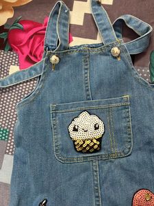 Denim Dress with Sparkly Appliques