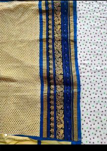 Elegant Kurta Set - Cream &amp; Blue