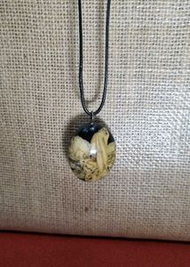 Unique Resin Pendant Necklace with flowers
