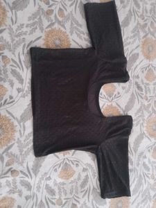 Elegant Black Blouse,stretchable necklace