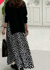 Stylish Black &amp; White Wool  Dress