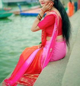 Beautiful Pink & Orange Saree