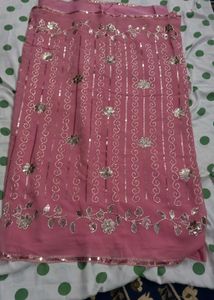 Elegant Pink Saree with Embellishments