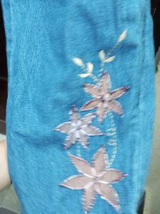 Embroidered Denim Pants