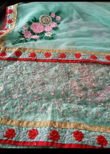 Embroidered Net Saree