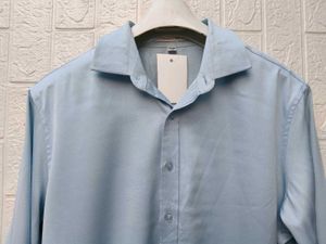 Korean Pintrest Premium Light Blue Button-Up Shirt