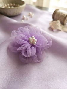 Pastel Purple Tulle Flower Appliques Pack Of 12