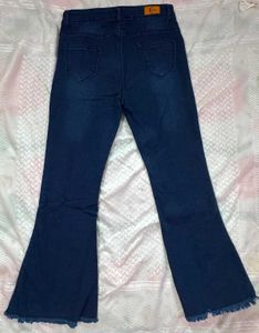 Flared Blue Denim Jeans