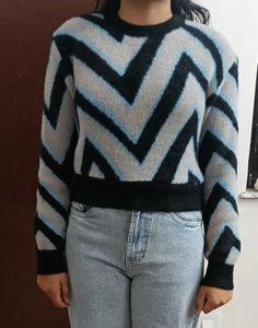 Stylish Chevron Knit Sweater