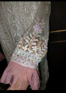 combo suit pink &amp; white and golden brown