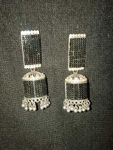 Elegant Black Jhumka Earrings