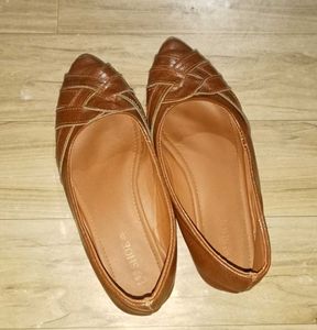 Brown Woven Flats