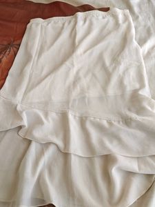 Elegant White Ruffled Skirt 32" length