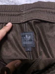 Adidas Track Pants - Brown/Neon