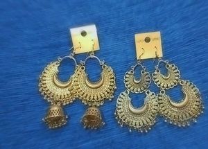 Exquisite Golden Jhumka Earrings