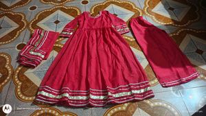 for tall girl Pink Anarkali Suit Set with dupatta
