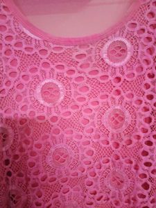 Pink Lace Sleeveless Top
