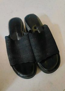 Stylish Black Slip-On Sandals