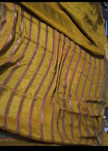 Elegant Mustard Yellow Saree heavy party sare