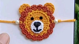 Crochet Lion Rakhi