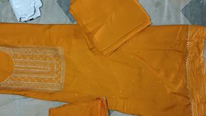 Beautiful Girlish Neck Embroidery Punjabi Suit