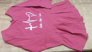 Cute Pink Top with Faith Hope Love Print