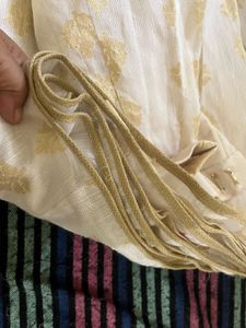 Elegant White Skirt with Golden Motif