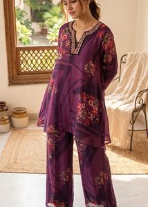 Elegant Floral Print Kurta Set-10%off just for tod