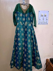 Teal Blue Ethnic Gown