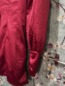 Elegant Red Satin Dress