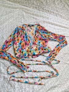 Floral Wrap Crop Top