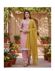 Elegant Pink Embroidered Kurta Set