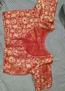 Red & Gold Brocade Blouse