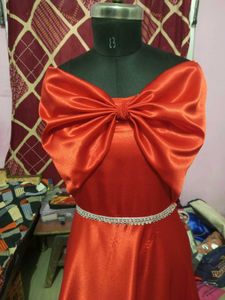 Red Formal Gown with Bow