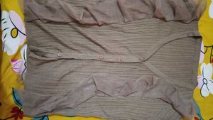Lightweight Knit Cardigan with Sheer Sleeves